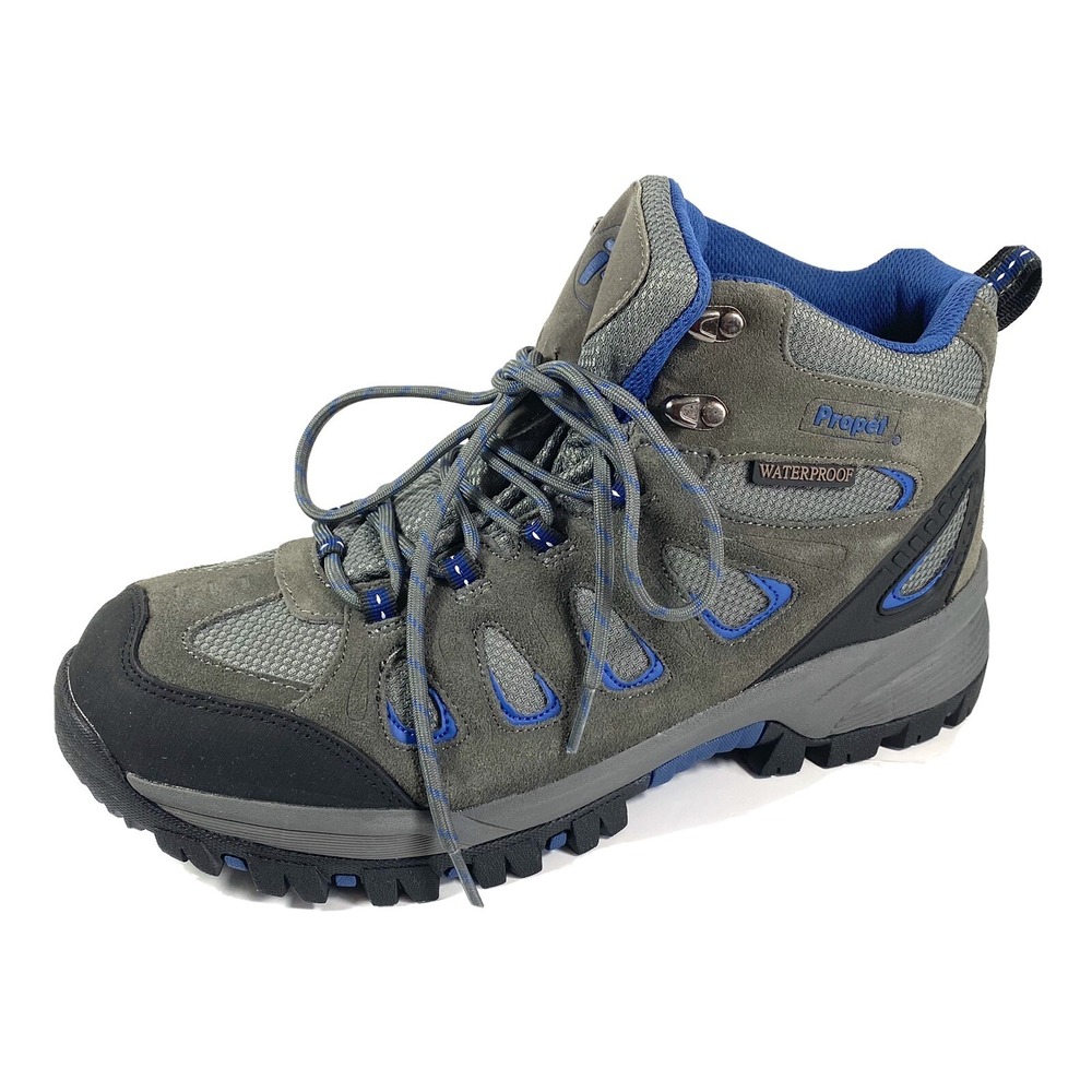 Propet Ridge Walker Mens Hiking Boots Gray Suede/Mesh Waterproof Size 11.5 M NIB